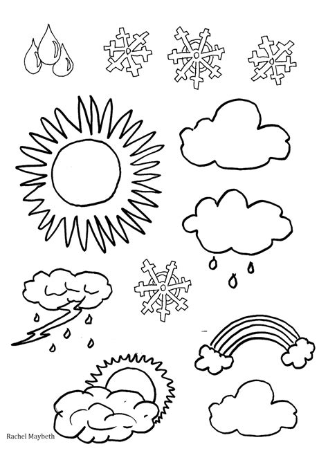 Rachel Maybeth : Free Weather Clipart /Coloring pages