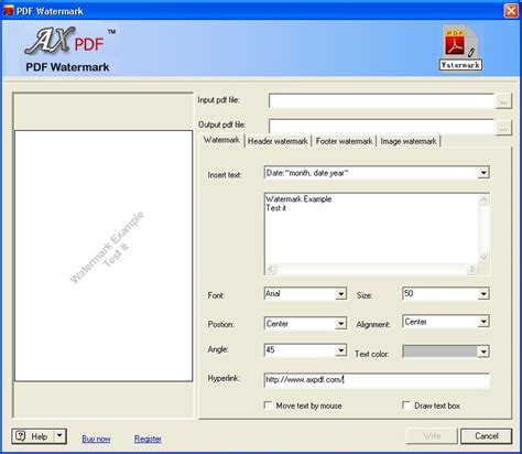 Change text size, rotation and location on page. PDF Watermark Creator 2.1 Free Download