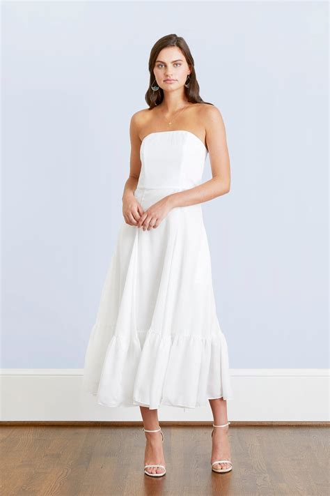 Casual White Strapless Wedding Dress : A Line Strapless ...