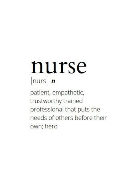Definition Of Nurse Printable Digital Download Wall Art Etsy