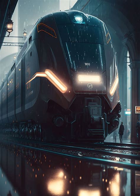 New Futuristic Train Poster Picture Metal Print Paint By Guillaume