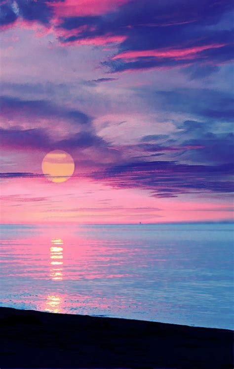 Purple Sunsets Over Water Mainly Pinterest