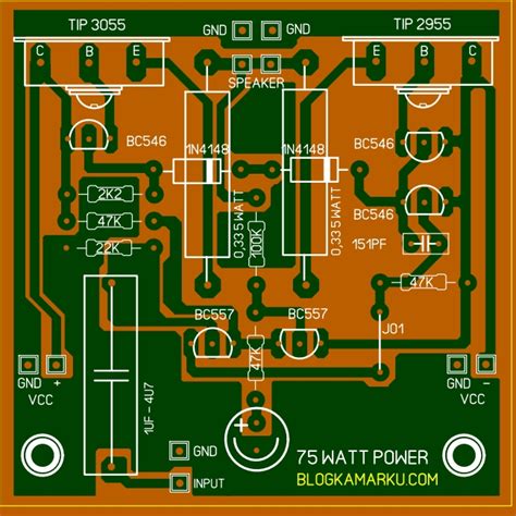 Skema Layout Pcb Power Amplifier Pcb Circuits