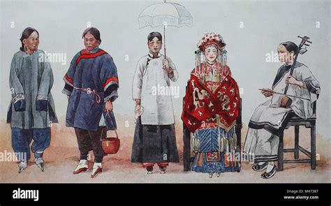 Clothes Fashion In China Around The 19th Century Folk Costumes From