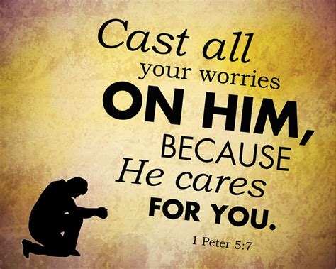 Christians must humble themselves under god's mighty hand, trusting him to exalt us at exactly the right time. Casting Your Cares (1 Peter 5:7) | For You