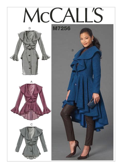 Mccalls M7256 Misses Ruffled Coats Sewing Pattern Etsy Coat