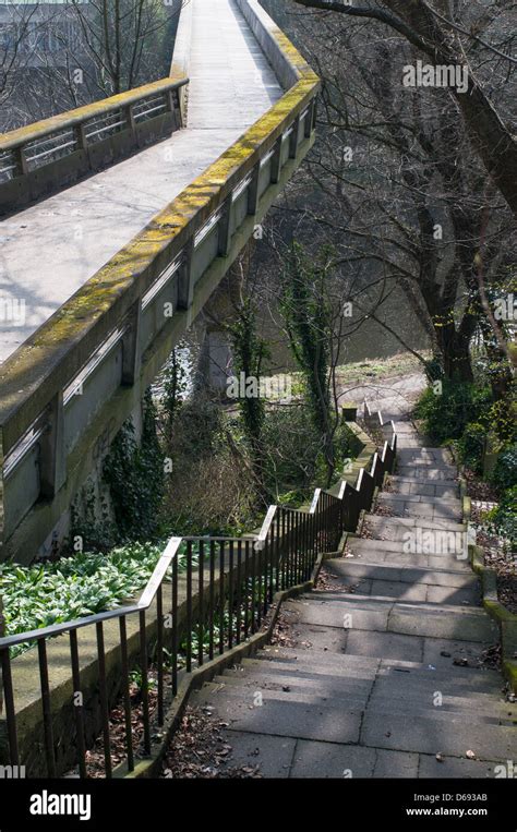 Kingsgate Bridge And Steps Leading Down To River Durham City North