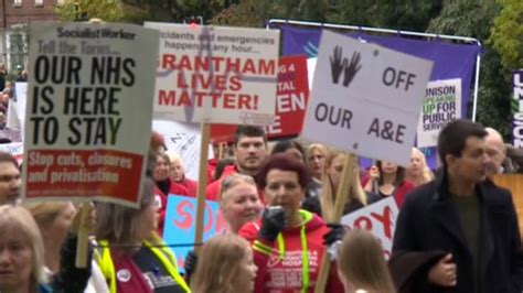 Thousands March Against Grantham Aande Closure Bbc News