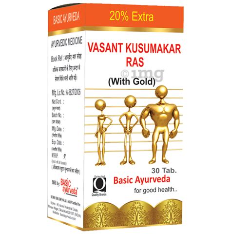 Basic Ayurveda Vasant Kusumakar Ras With Gold Buy Bottle Of 300 Tablets At Best Price In India