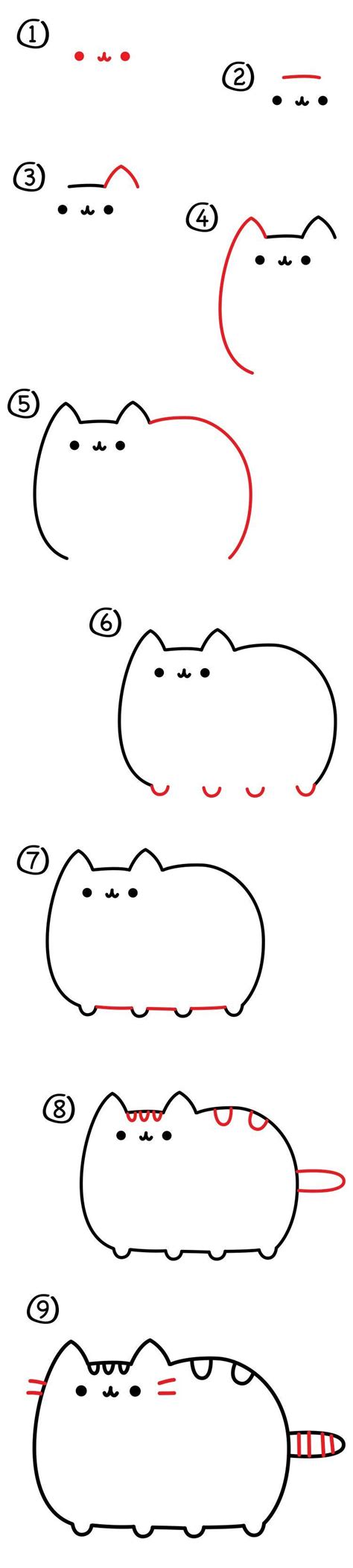 How To Draw The Pusheen Cat Art For Kids Hub Art For Kids Hub
