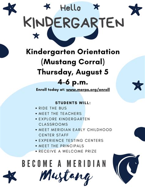 Kindergarten Orientation Meridian Elementary School