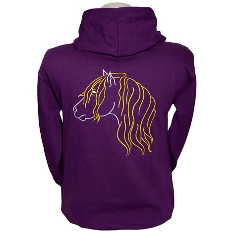 Rb Equestrian Hoodie Childrens Highland Pony In Pink And Navy Rb