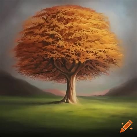 Hyper Realistic Painting Of A Tree