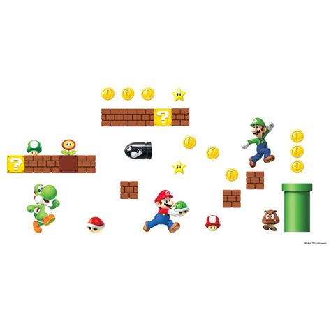 Room Mates Nintendo 45 Piece Super Mario Wall Decal And Reviews Wayfair