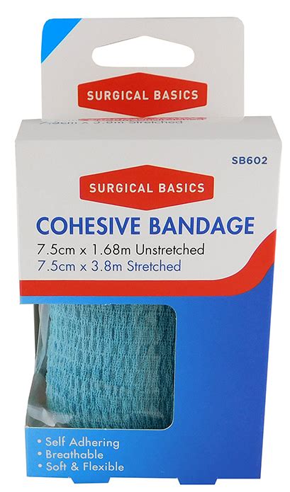 Surgical Basics Self Adherent Bandage Blue 75cm X 168m Unstretched 3p