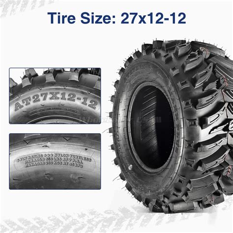 Qty 4x Atv Tire 27x10 12 Front 27x12 12 Rear At Mud Sand All Terrain