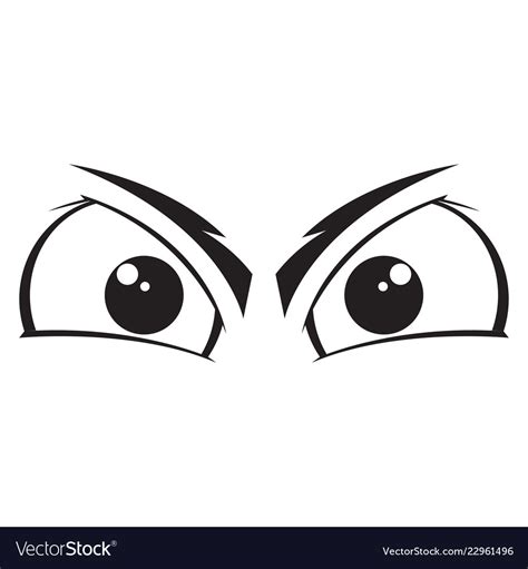 Angry Eyes Cartoon Royalty Free Vector Image Vectorstock