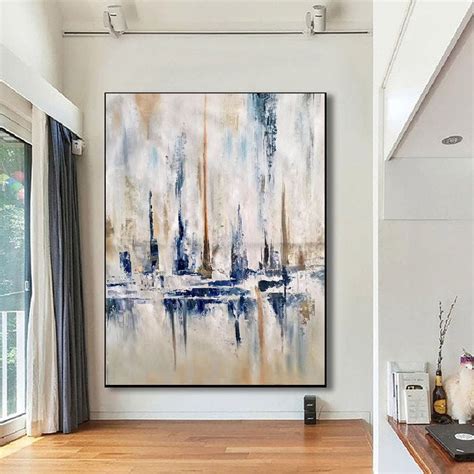 Extra Large Wall Art Abstract Painting Blue Painting On Etsy Uk