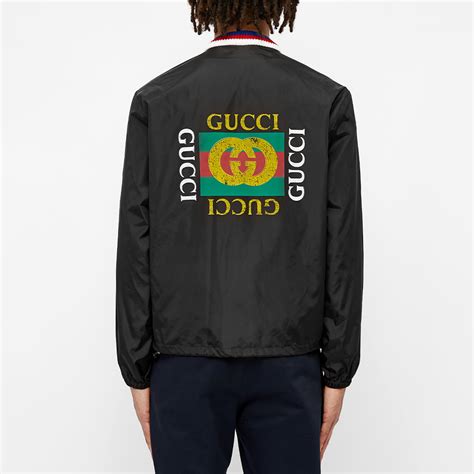 Gucci Vintage Nylon Bomber Jacket Black End