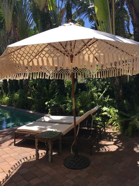 In biology, the canopy is the aboveground portion of a plant croping or crop, formed by the collection of individual plant crowns. Natural 9 Ft Outdoor Umbrella Canopy with Fringe | World ...