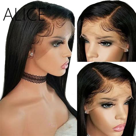 Alice Pre Plucked Lace Frontal Wig With Baby Hair Straight Human Hair Wigs Glueless