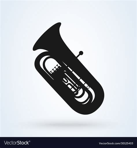 Silhouette Tuba Simple Modern Icon Design Vector Image