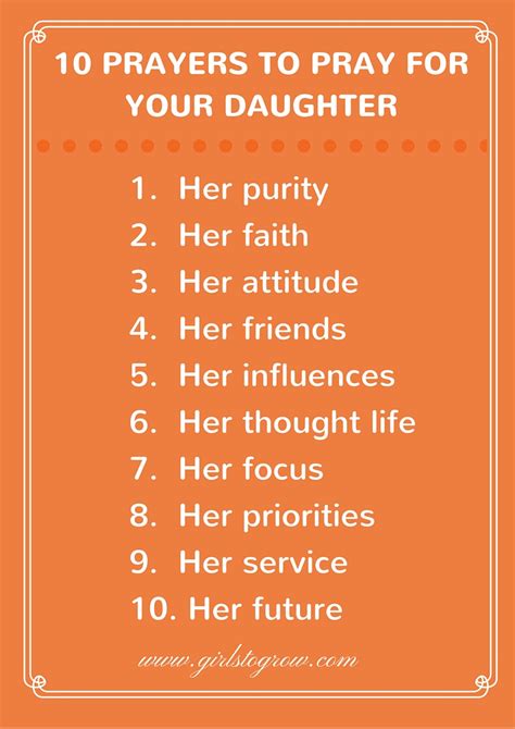 10 Prayers To Pray For Your Daughter Girls To Grow