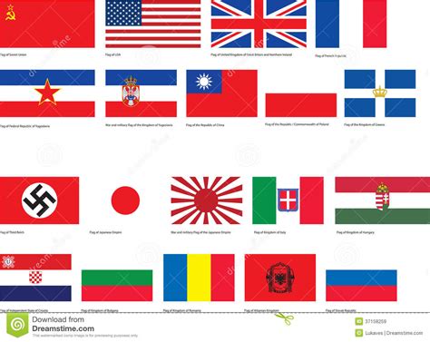 Ww2 Flags Editorial Stock Image Illustration Of Five 37158259
