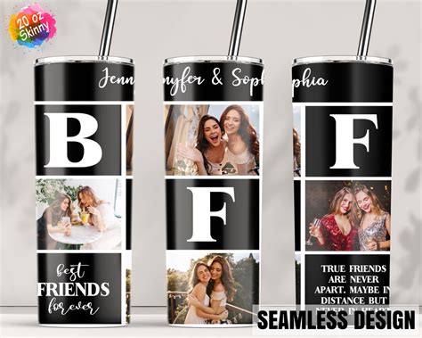 Bff Photo Collage Best Friend Tumbler Wrap Photo Frame Best Friend