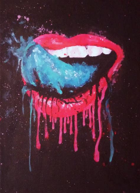 Download Stunning Artwork Of A Cool Dripping Mouth Wallpaper