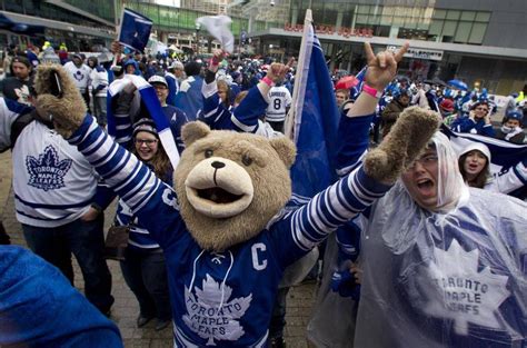 Fans Cheer On The Leafs Outside The Acc The Globe And Mail