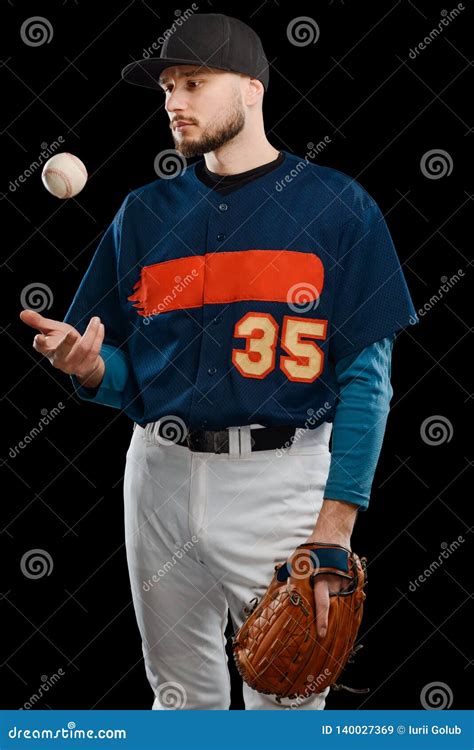 Baseball Pitcher Throwing Ball Up Stock Image Image Of Person Coach