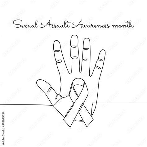 single line art of sexual assault awareness month good for sexual assault awareness month
