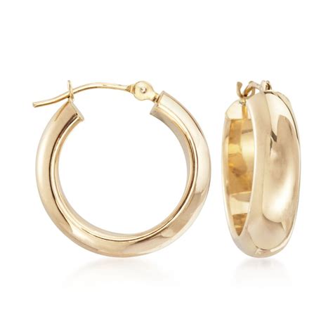 14kt Yellow Gold Small Round Hoop Earrings 58 Ross Simons