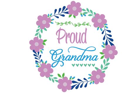 Proud Grandma Floral Graphic By Am Digital Designs · Creative Fabrica