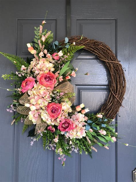 Spring Wreaths For Front Door Spring Decor Valentines Etsy In 2021