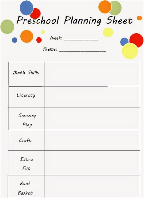 Plan Your Preschool Year With Weekly Themes And Printable Planning Sheet