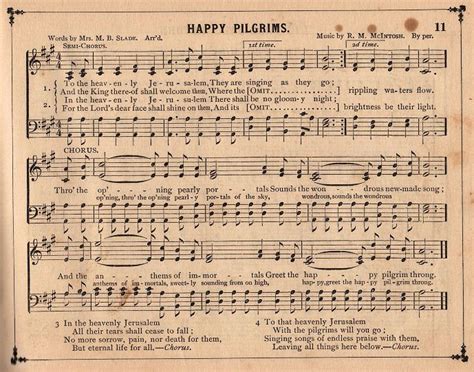 Vintage Sheet Music Happy Pilgrims The Graphics Fairy