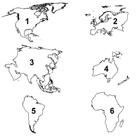 7 Continents Cut Outs Printables Sketch Coloring Page