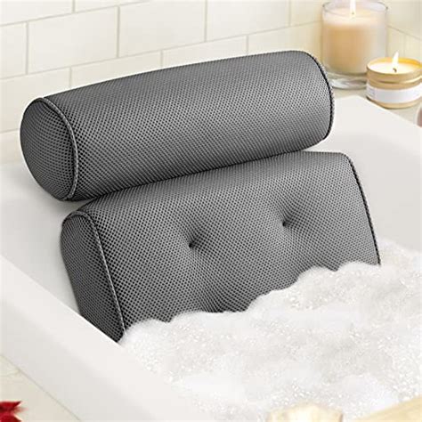 Luxstep Bath Pillow Bathtub Pillow With 6 Non Slip Suction Cups146x126 Inch Extra Thick And