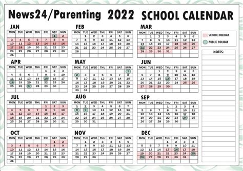 Find The 2022 School Holiday Calendar Here Parent24