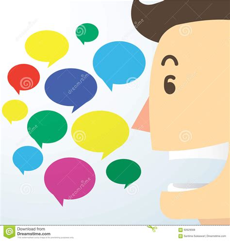 Man Cartoon Talk And Chat Box Background Vector Stock Vector ...
