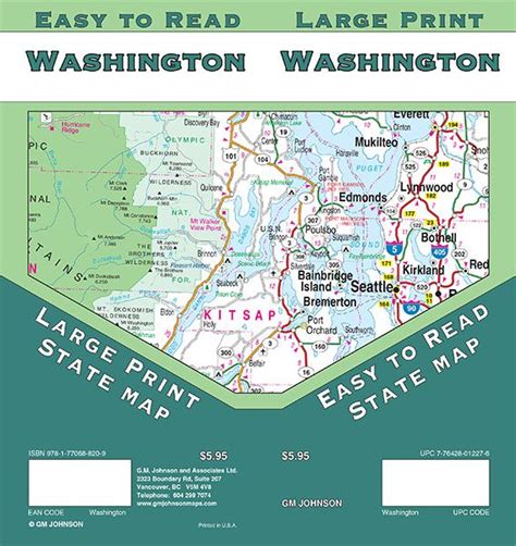 Washington Large Print Washington State Map Gm Johnson Maps