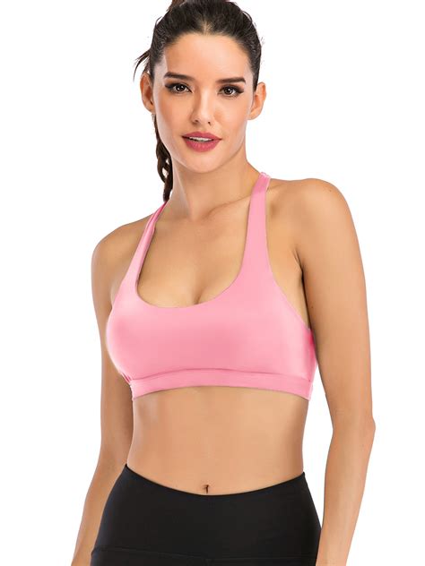 Womens Removable Padded Sports Bras Medium Support Workout Yoga Bra