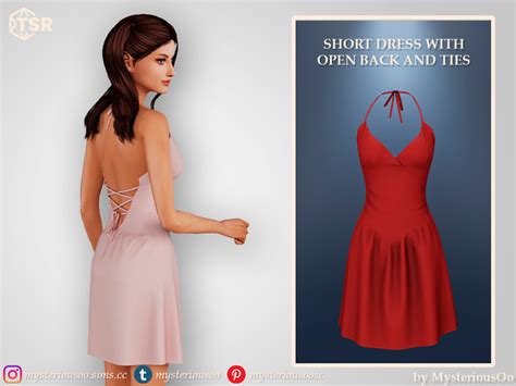The Sims Resource Short Dress With Open Back And Ties