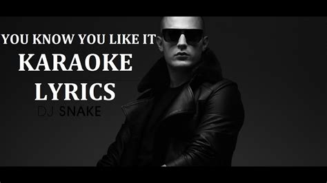 Dj Snake You Know You Like It Karaoke Version Lyrics Youtube