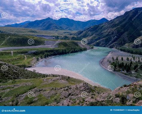 The Fusion Of The Katun And Chuya Rivers Altay Siberia Russia Stock