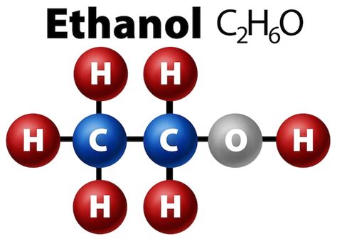 Diagrama Molécula De Etanol Vector Premium