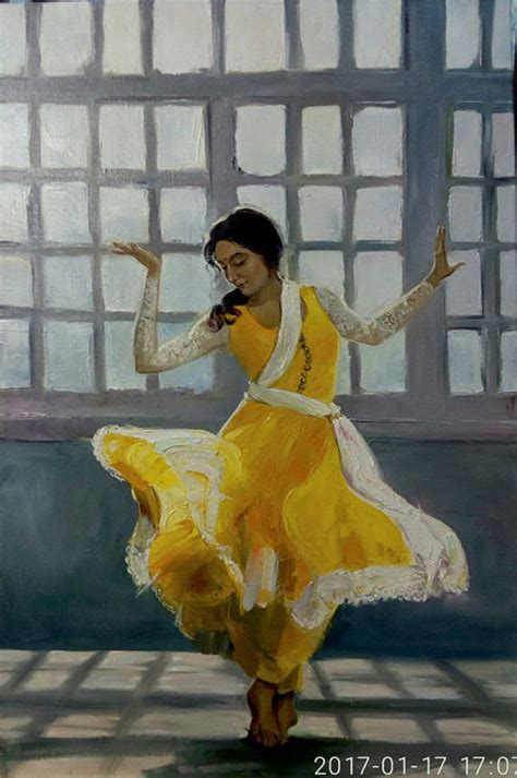 The Dance Of Light 60x90 Cm Original Oil Painting Indian Folk Dancing