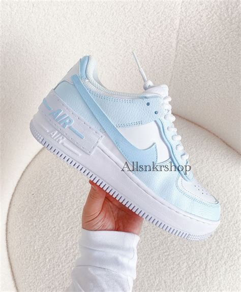 Baby Blue Nike Air Force 1 Af1 Shadow Light Blue Two Tones Etsy Blue